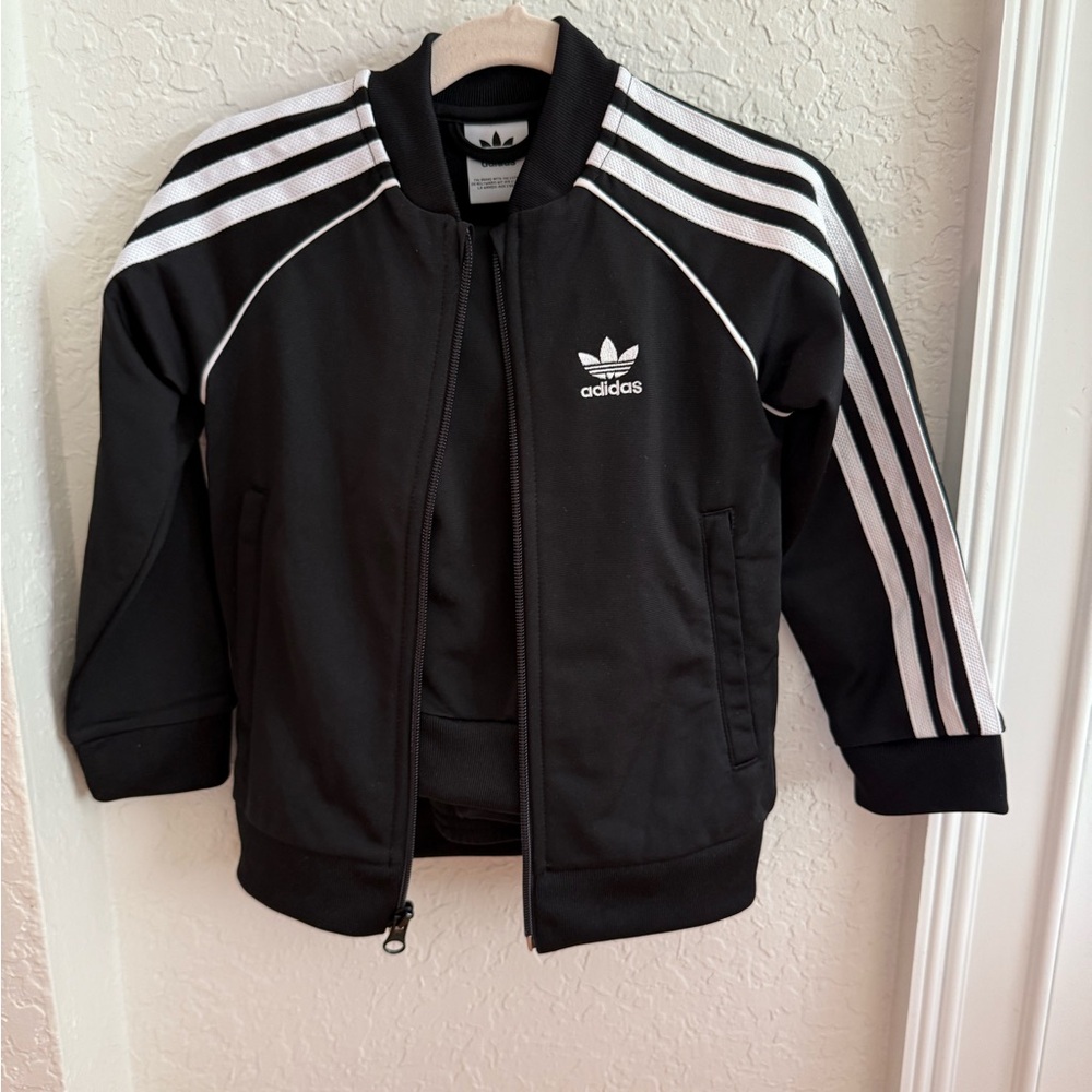 NWT Adidas Kids' Black Jacket with White Stripes